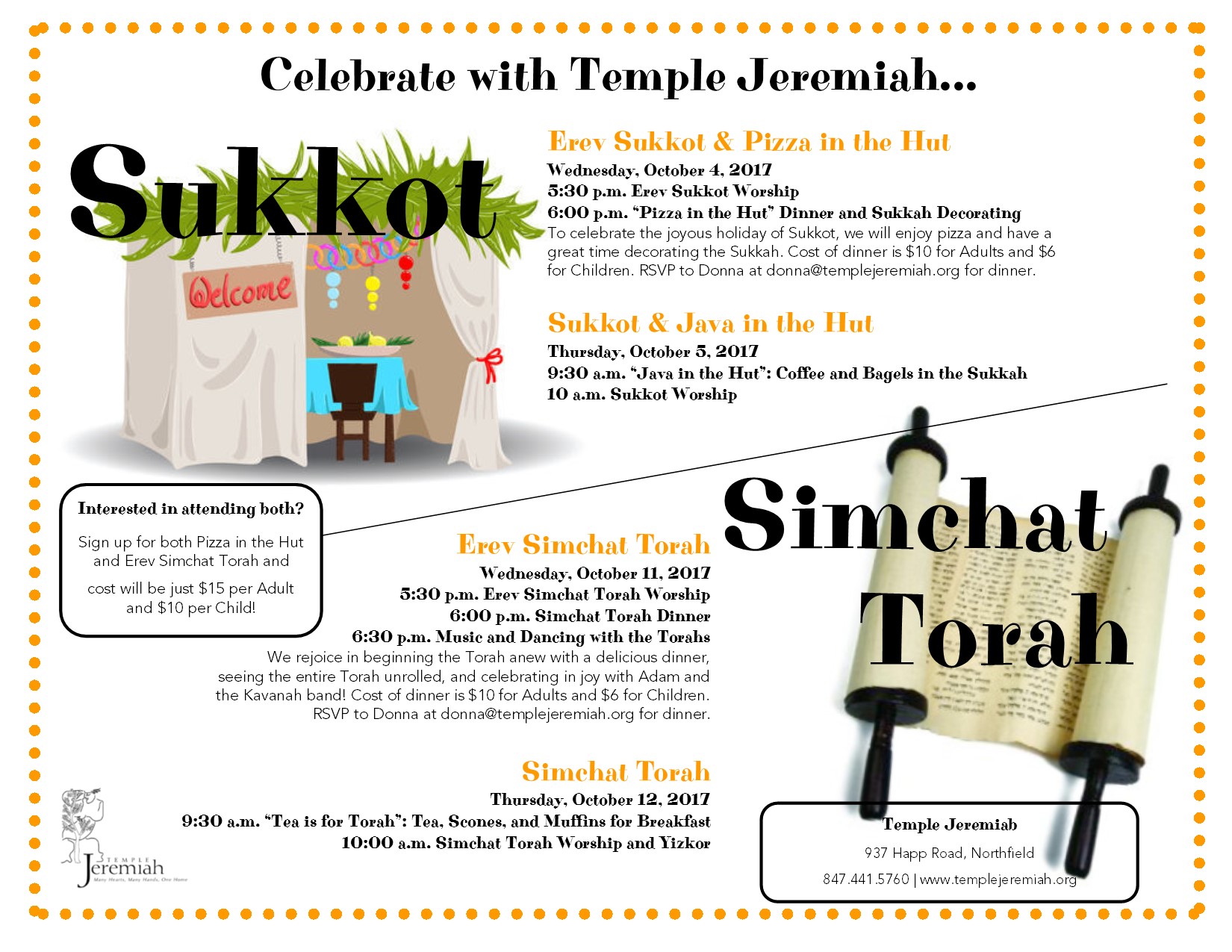 Sukkot & Simchat Torah Temple Jeremiah